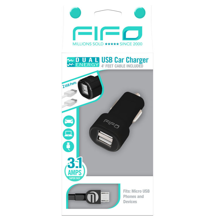 DUAL ENERGY USB CAR CHARGER FOR ALL MICRO USB DEVICES