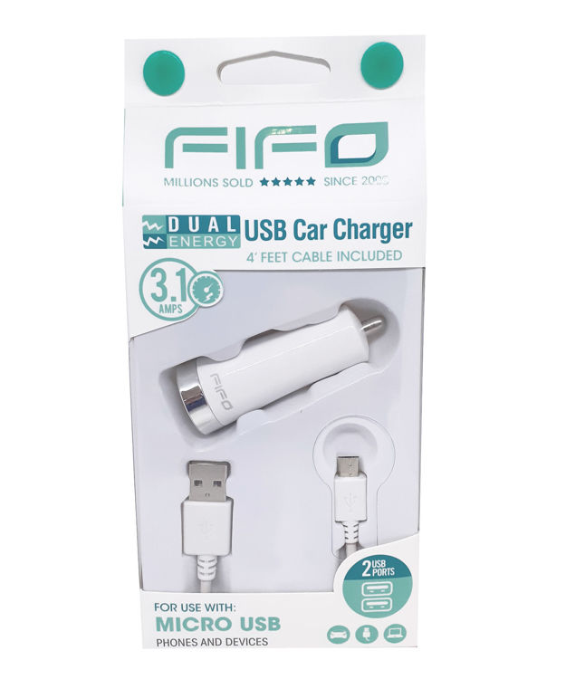 DUAL ENERGY USB CAR CHARGER FOR ALL MICRO USB DEVICES