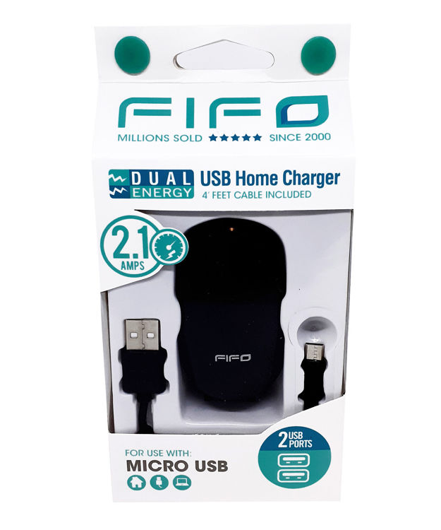 DUAL USB Home Charger for All MICRO USB Devices